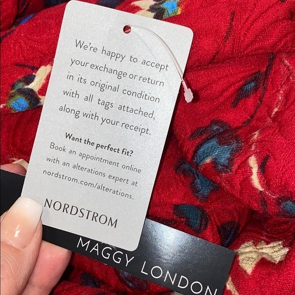 MAGGY LONDON MEREDITH MIDI RED/BLUE NWT - Picture 6 of 7